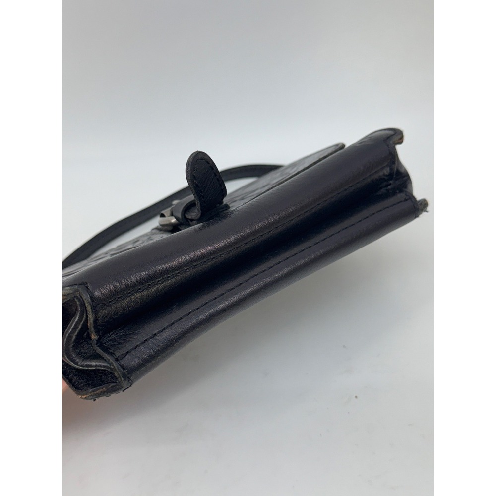 Patricia Nash Torri Black Tooled Leather Crossbody Bag Floral Embossed Boho West - Picture 5 of 11